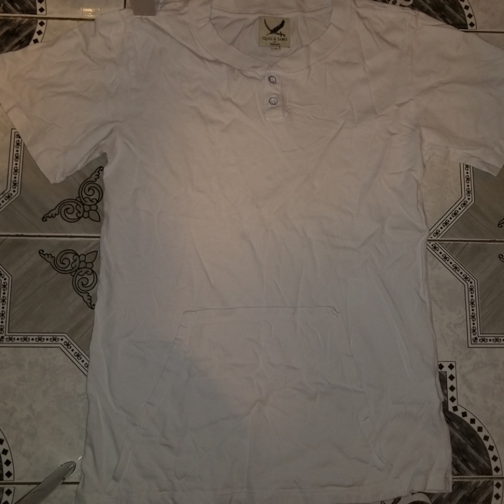 Quill & Sabre by Postage Mens Henley Tee Sz M NEW